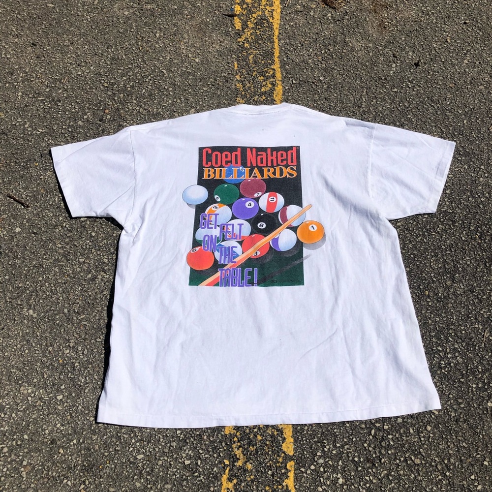 Vintage 1990s Coed Naked Billiards Comedy T Shirt